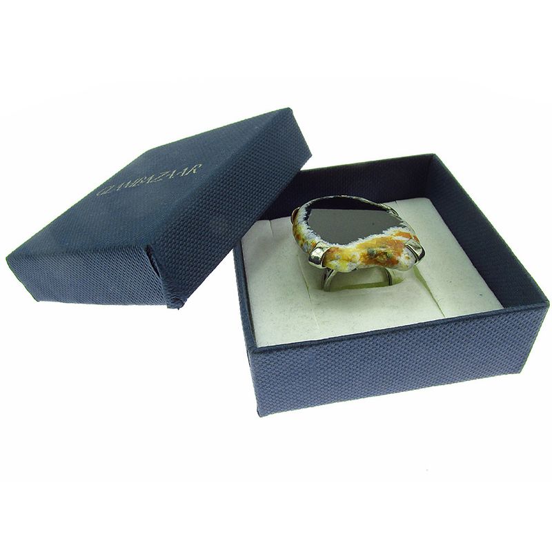 Fashion, accesorii si bijuterii - Femei - Bijuterii femei - Inele femei - Inel reglabil statement masiv cu agat negru natural 19A - Infinity.ro