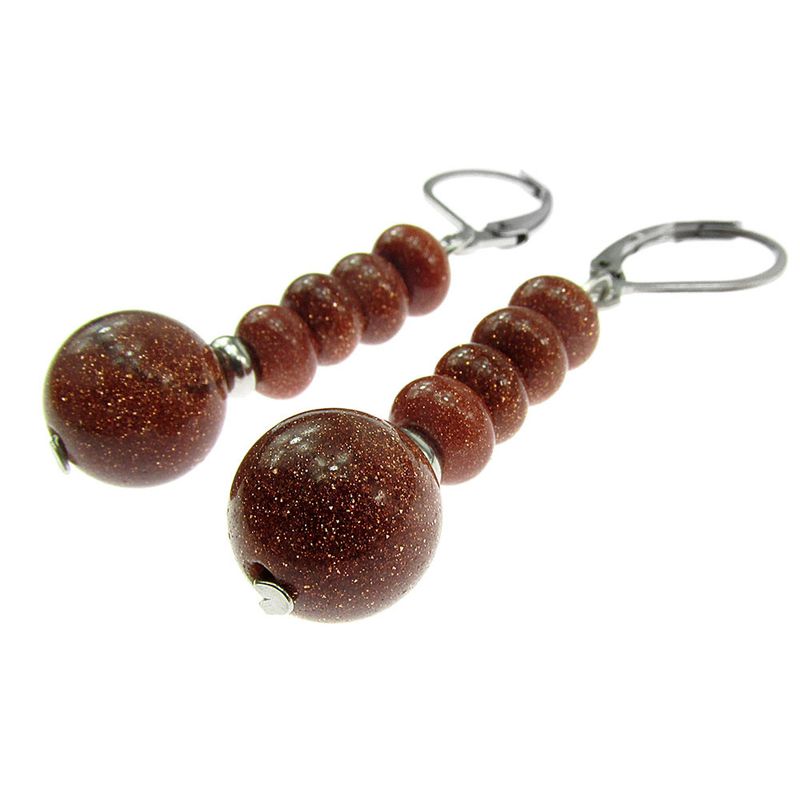 Fashion, accesorii si bijuterii - Femei - Bijuterii femei - Cercei femei - Set Piatra Soarelui maro si jad galben - Infinity.ro