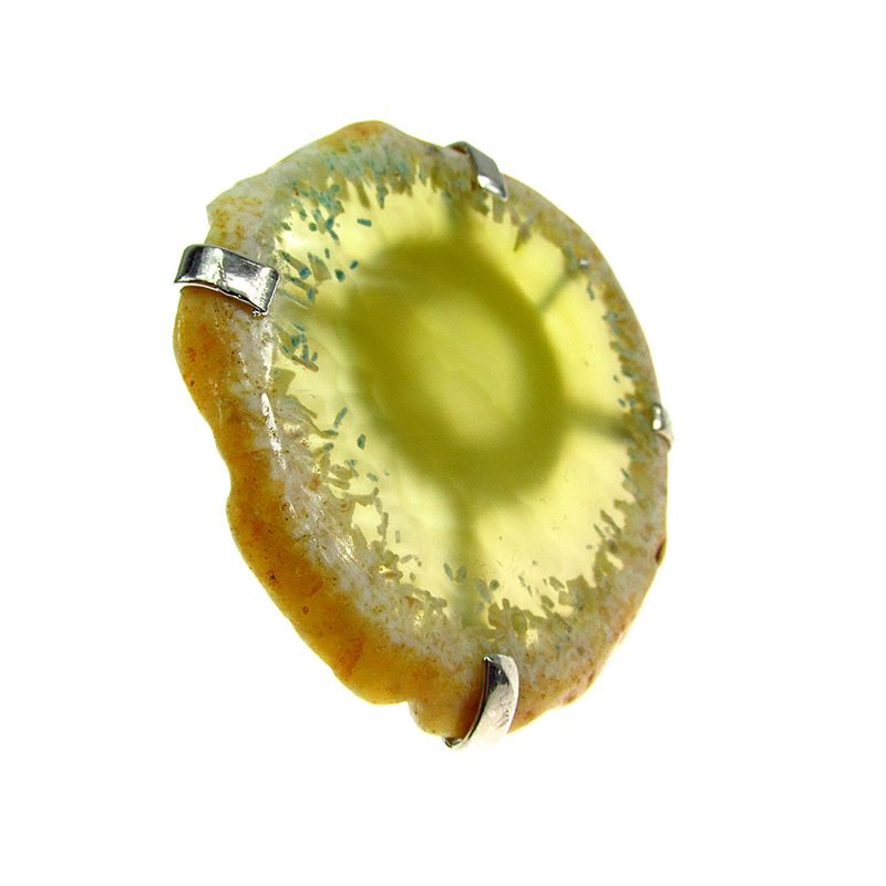 Fashion, accesorii si bijuterii - Femei - Bijuterii femei - Inele femei - Inel reglabil statement masiv cu agat galben 8A - Infinity.ro