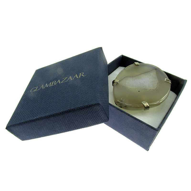 Fashion, accesorii si bijuterii - Femei - Bijuterii femei - Inele femei - Inel reglabil statement masiv cu agat gri natural A - Infinity.ro