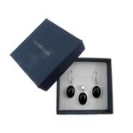 Fashion, accesorii si bijuterii - Femei - Bijuterii femei - Cercei femei - Set argint cu onix oval 14x10 MM - Infinity.ro