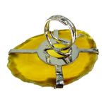 Fashion, accesorii si bijuterii - Femei - Bijuterii femei - Inele femei - Inel reglabil statement masiv cu agat galben 14A - Infinity.ro