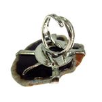 Fashion, accesorii si bijuterii - Femei - Bijuterii femei - Inele femei - Inel reglabil statement masiv cu agat negru natural 19A - Infinity.ro