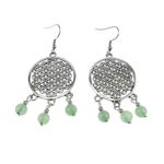 Fashion, accesorii si bijuterii - Femei - Bijuterii femei - Cercei femei - Cercei mari Floarea Vietii cu aventurin natural - Infinity.ro