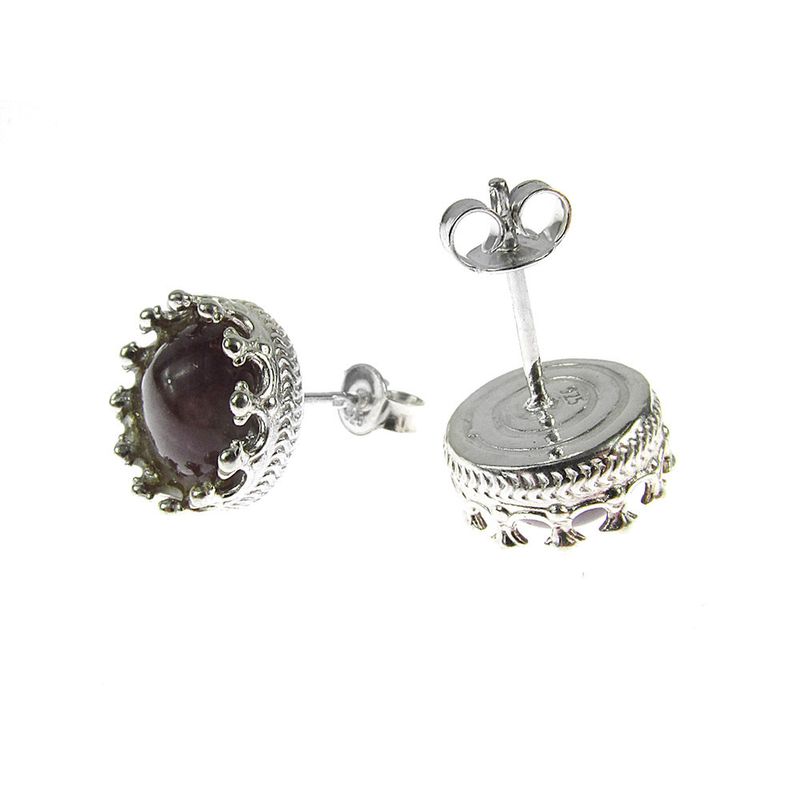 Fashion, accesorii si bijuterii - Femei - Bijuterii femei - Cercei femei - Cercei argint model coroana cu ametist - Infinity.ro