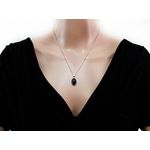 Fashion, accesorii si bijuterii - Femei - Bijuterii femei - Cercei femei - Set argint complet onix oval 14x10 MM cu lantisor inclus - Infinity.ro