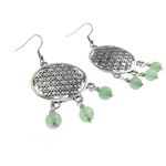 Fashion, accesorii si bijuterii - Femei - Bijuterii femei - Cercei femei - Cercei mari Floarea Vietii cu aventurin natural - Infinity.ro