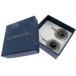 Fashion, accesorii si bijuterii - Femei - Bijuterii femei - Cercei femei - Cercei candelabru model raze cu ochi de tigru natural - Infinity.ro