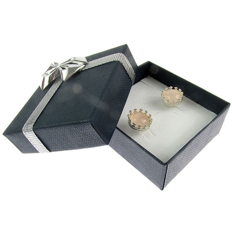 Fashion, accesorii si bijuterii - Femei - Bijuterii femei - Cercei femei - Cercei argint model coroana cuart roz - Infinity.ro