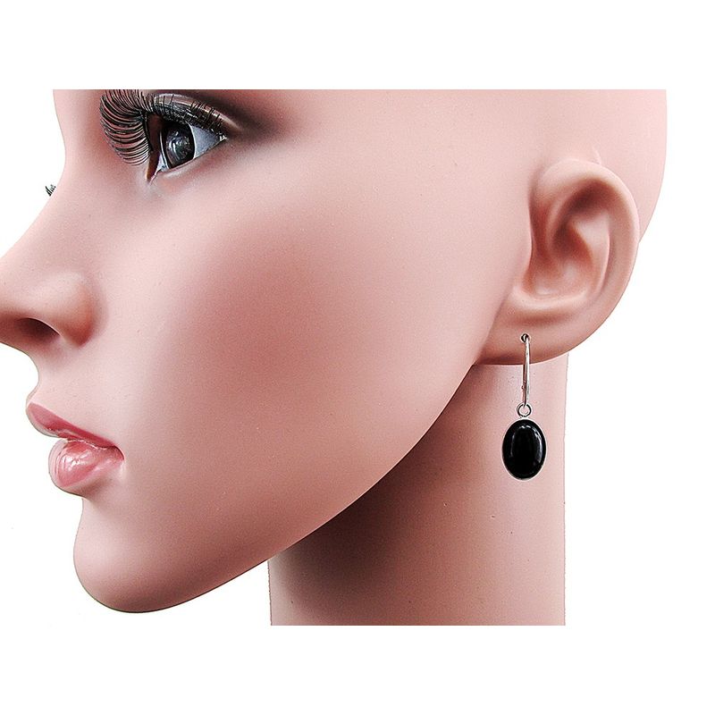 Fashion, accesorii si bijuterii - Femei - Bijuterii femei - Cercei femei - Set argint complet onix oval 14x10 MM cu lantisor inclus - Infinity.ro