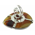 Fashion, accesorii si bijuterii - Femei - Bijuterii femei - Inele femei - Inel reglabil statement masiv cu agat caramiziu 9A - Infinity.ro