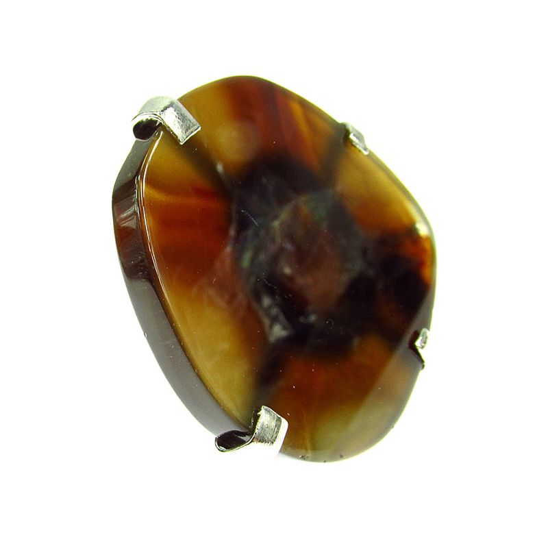 Fashion, accesorii si bijuterii - Femei - Bijuterii femei - Inele femei - Inel reglabil statement masiv cu agat caramiziu 9A - Infinity.ro