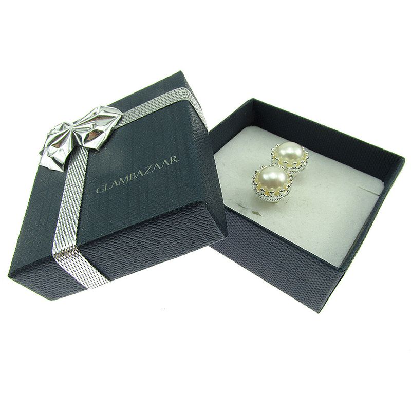 Fashion, accesorii si bijuterii - Femei - Bijuterii femei - Cercei femei - Cercei argint coroana perle de cultura albe 8 MM - Infinity.ro