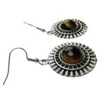 Fashion, accesorii si bijuterii - Femei - Bijuterii femei - Cercei femei - Cercei candelabru model raze cu ochi de tigru natural - Infinity.ro