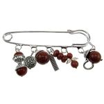 Fashion, accesorii si bijuterii - Femei - Bijuterii femei - Brose femei - Brosa ac de siguranta supradimensionat piatra soarelui maro - Infinity.ro