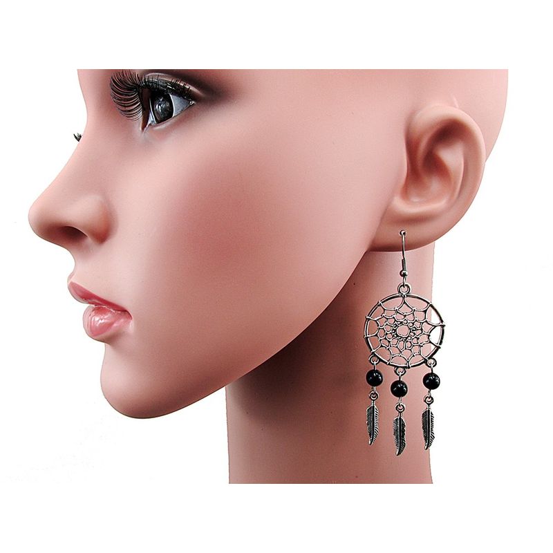 Fashion, accesorii si bijuterii - Femei - Bijuterii femei - Cercei femei - Cercei candelabru Dreamcatcher cu onix natural - Infinity.ro