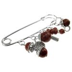 Fashion, accesorii si bijuterii - Femei - Bijuterii femei - Brose femei - Brosa ac de siguranta supradimensionat piatra soarelui maro - Infinity.ro
