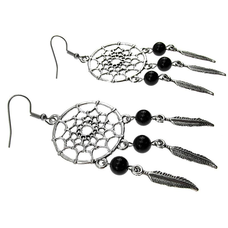 Fashion, accesorii si bijuterii - Femei - Bijuterii femei - Cercei femei - Cercei candelabru Dreamcatcher cu onix natural - Infinity.ro