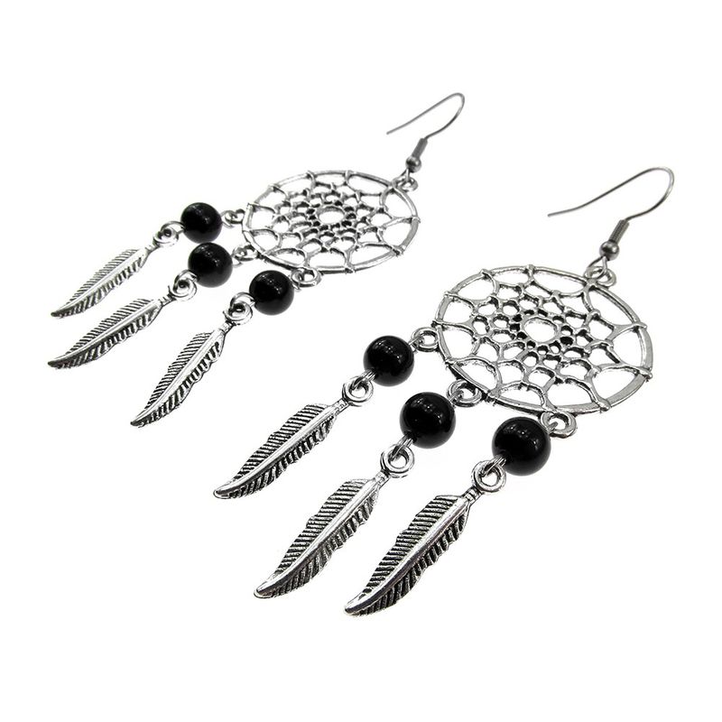 Fashion, accesorii si bijuterii - Femei - Bijuterii femei - Cercei femei - Cercei candelabru Dreamcatcher cu onix natural - Infinity.ro