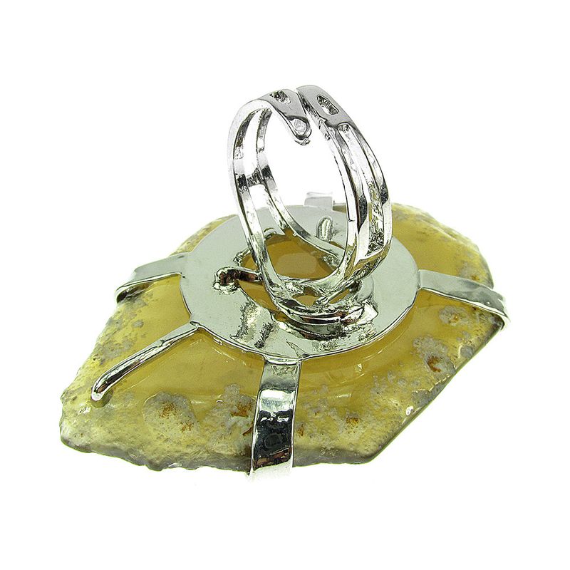 Fashion, accesorii si bijuterii - Femei - Bijuterii femei - Inele femei - Inel reglabil statement masiv cu agat fumuriu natural A - Infinity.ro