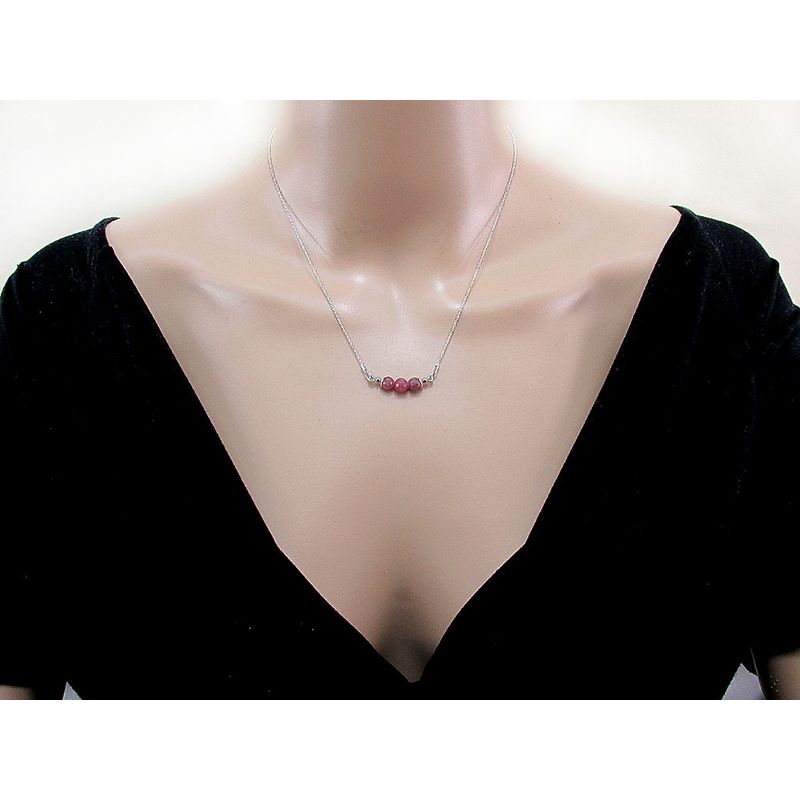 Fashion, accesorii si bijuterii - Femei - Bijuterii femei - Coliere femei - Colier argint cu rubin natural fatetat - Infinity.ro