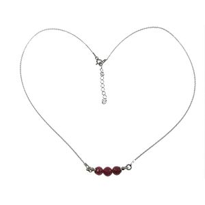 Colier argint cu rubin natural fatetat