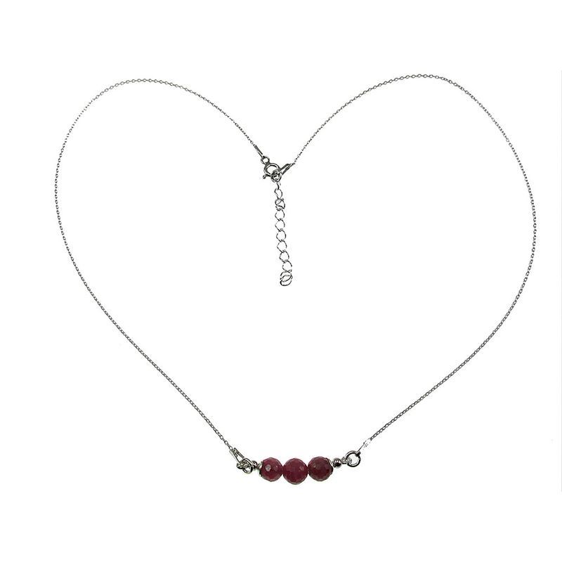 Fashion, accesorii si bijuterii - Femei - Bijuterii femei - Coliere femei - Colier argint cu rubin natural fatetat - Infinity.ro