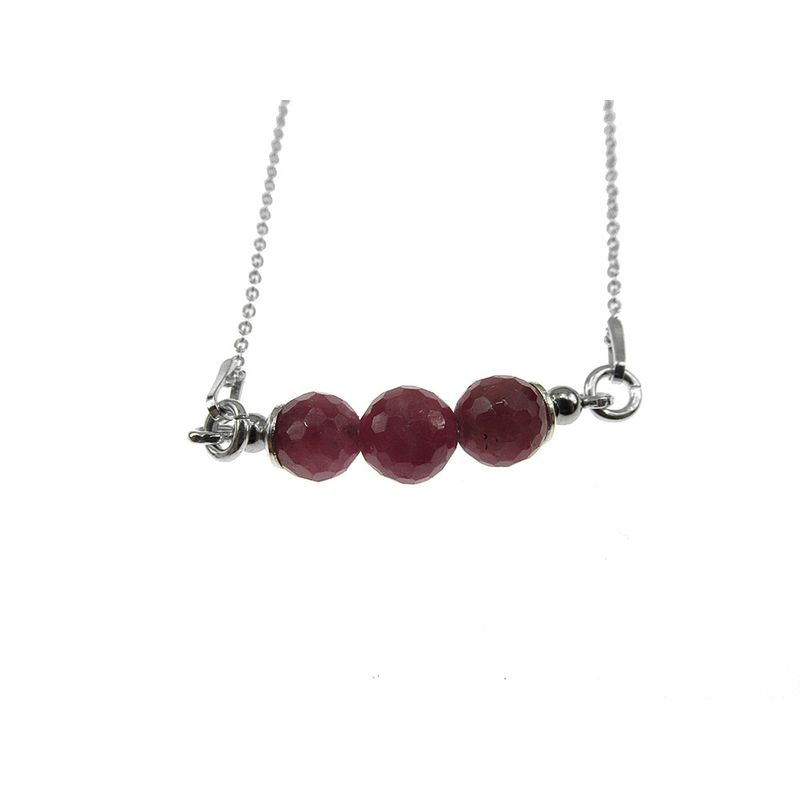 Fashion, accesorii si bijuterii - Femei - Bijuterii femei - Coliere femei - Colier argint cu rubin natural fatetat - Infinity.ro