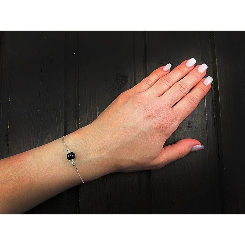 Fashion, accesorii si bijuterii - Femei - Bijuterii femei - Bratari femei - Bratara argint cu onix - Infinity.ro