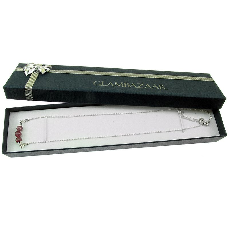 Fashion, accesorii si bijuterii - Femei - Bijuterii femei - Coliere femei - Colier argint cu rubin natural fatetat - Infinity.ro