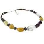 Fashion, accesorii si bijuterii - Femei - Bijuterii femei - Coliere femei - Colier Miracle cu citrin, cuart de stanca si ametist - Infinity.ro