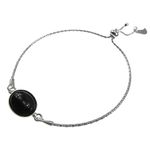 Fashion, accesorii si bijuterii - Femei - Bijuterii femei - Bratari femei - Bratara argint reglabila cu onix oval 14x10 MM - Infinity.ro