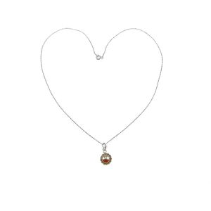 Lantisor argint cu pandantiv coroana perla de cultura oranj 8 MM