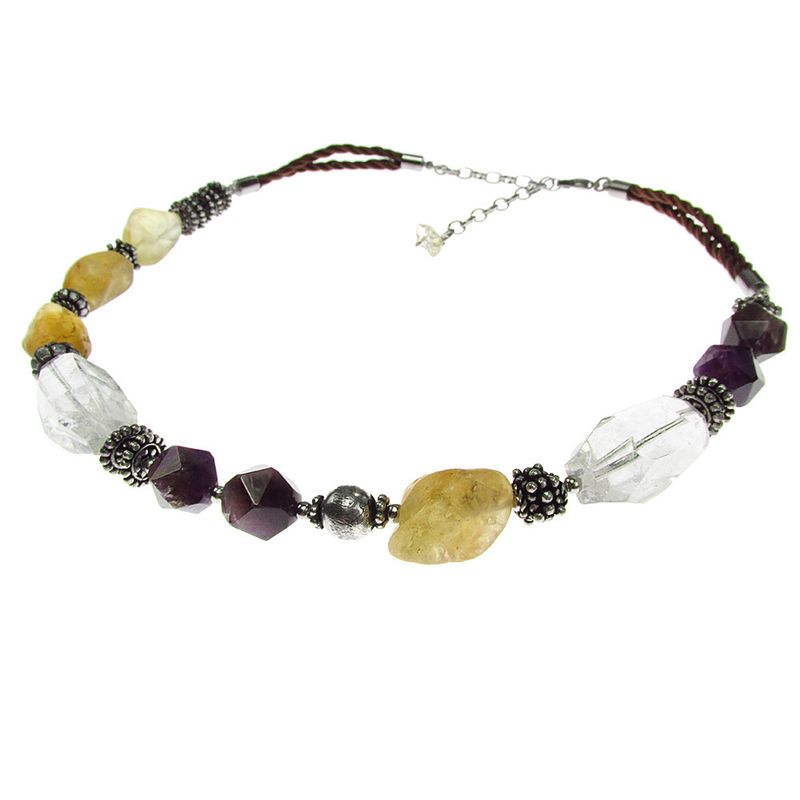 Fashion, accesorii si bijuterii - Femei - Bijuterii femei - Coliere femei - Colier Miracle cu citrin, cuart de stanca si ametist - Infinity.ro