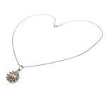 Fashion, accesorii si bijuterii - Femei - Bijuterii femei - Coliere femei - Lantisor argint cu pandantiv coroana perla de cultura oranj 8 MM - Infinity.ro