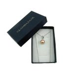 Fashion, accesorii si bijuterii - Femei - Bijuterii femei - Coliere femei - Lantisor argint cu pandantiv coroana perla de cultura oranj 8 MM - Infinity.ro