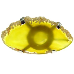 Inel reglabil statement masiv cu agat galben 10A