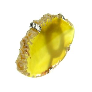Inel reglabil statement masiv cu agat galben 10A
