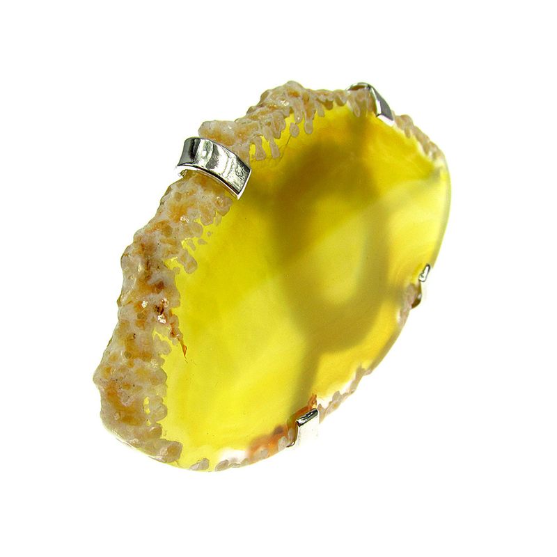 Fashion, accesorii si bijuterii - Femei - Bijuterii femei - Inele femei - Inel reglabil statement masiv cu agat galben 10A - Infinity.ro