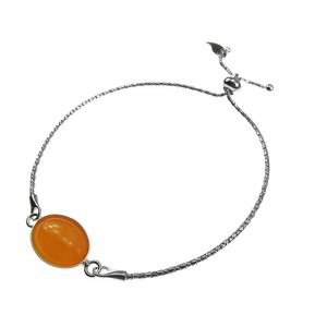 Bratara argint reglabila cu jad galben oval 14x10 MM