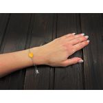 Fashion, accesorii si bijuterii - Femei - Bijuterii femei - Bratari femei - Bratara argint reglabila cu jad galben oval 14x10 MM - Infinity.ro