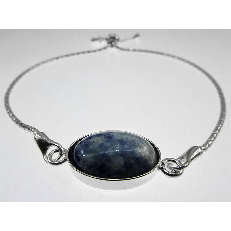 Fashion, accesorii si bijuterii - Femei - Bijuterii femei - Bratari femei - Bratara argint reglabila cu sodalit 14x10 MM - Infinity.ro