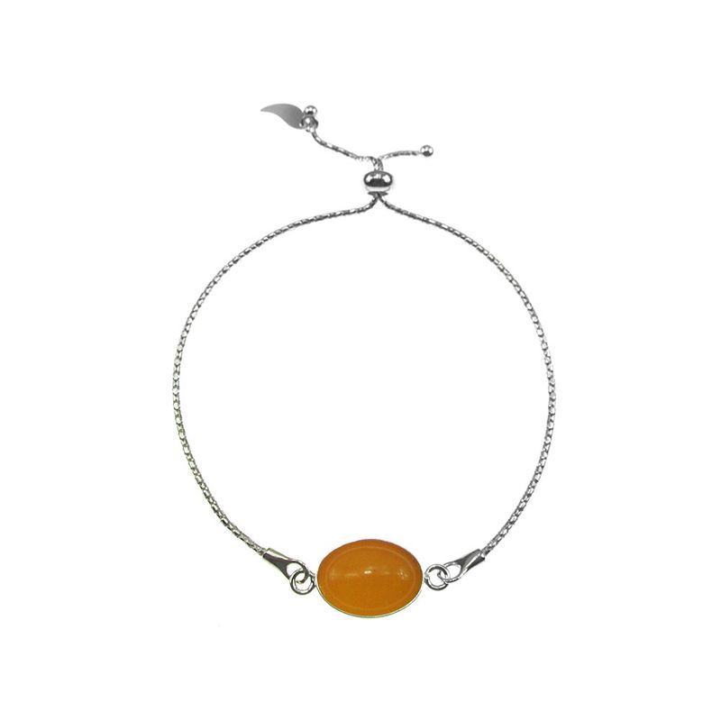 Fashion, accesorii si bijuterii - Femei - Bijuterii femei - Bratari femei - Bratara argint reglabila cu jad galben oval 14x10 MM - Infinity.ro