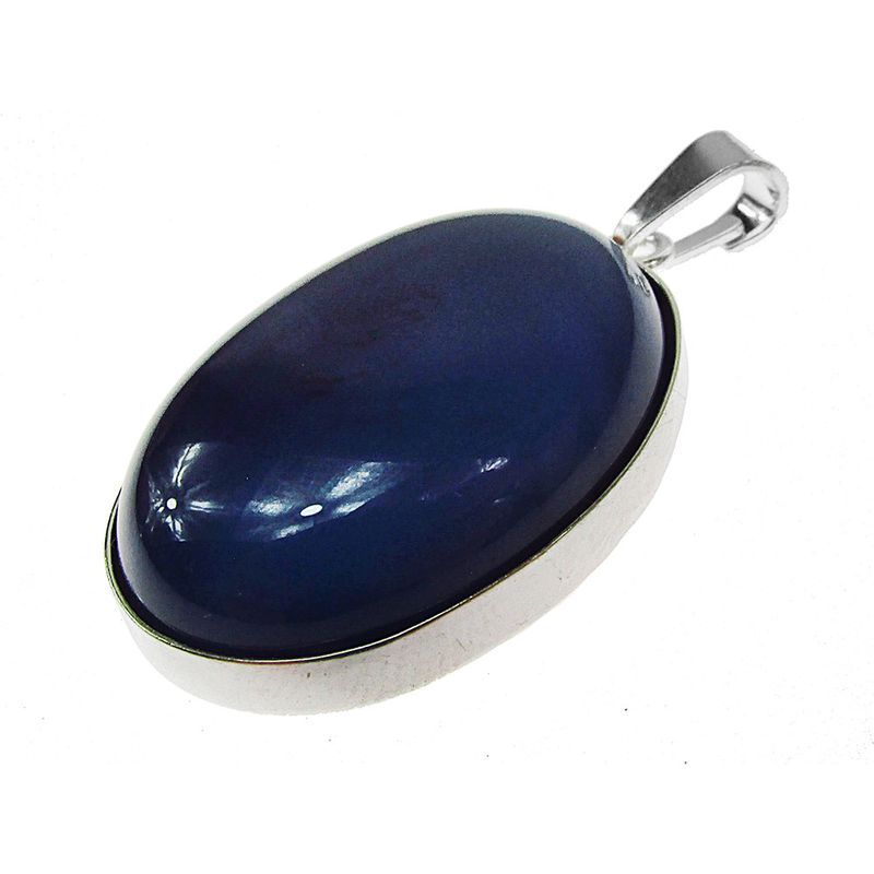 Fashion, accesorii si bijuterii - Femei - Bijuterii femei - Pandantive femei - Pandantiv argint mare cu agat albastru 25x18 MM - Infinity.ro