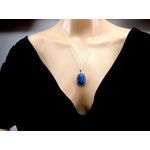 Fashion, accesorii si bijuterii - Femei - Bijuterii femei - Pandantive femei - Pandantiv argint mare cu agat albastru 25x18 MM - Infinity.ro