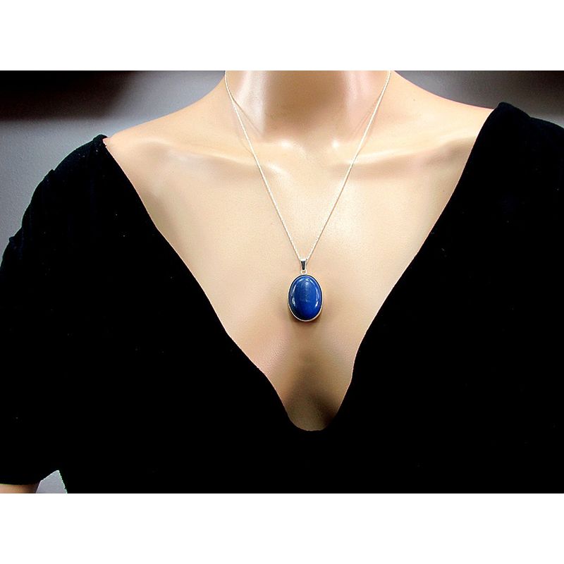 Fashion, accesorii si bijuterii - Femei - Bijuterii femei - Pandantive femei - Pandantiv argint mare cu agat albastru 25x18 MM - Infinity.ro