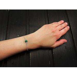 Bratara argint cu malachit natural