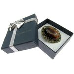 Fashion, accesorii si bijuterii - Femei - Bijuterii femei - Brose femei - Brosa/pandantiv bronz antic cu ochi de tigru natural - Infinity.ro