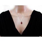 Fashion, accesorii si bijuterii - Femei - Bijuterii femei - Cercei femei - Set argint cu agate rosii ovale 14x10 MM - Infinity.ro