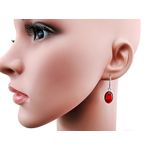 Fashion, accesorii si bijuterii - Femei - Bijuterii femei - Cercei femei - Set argint cu agate rosii ovale 14x10 MM - Infinity.ro